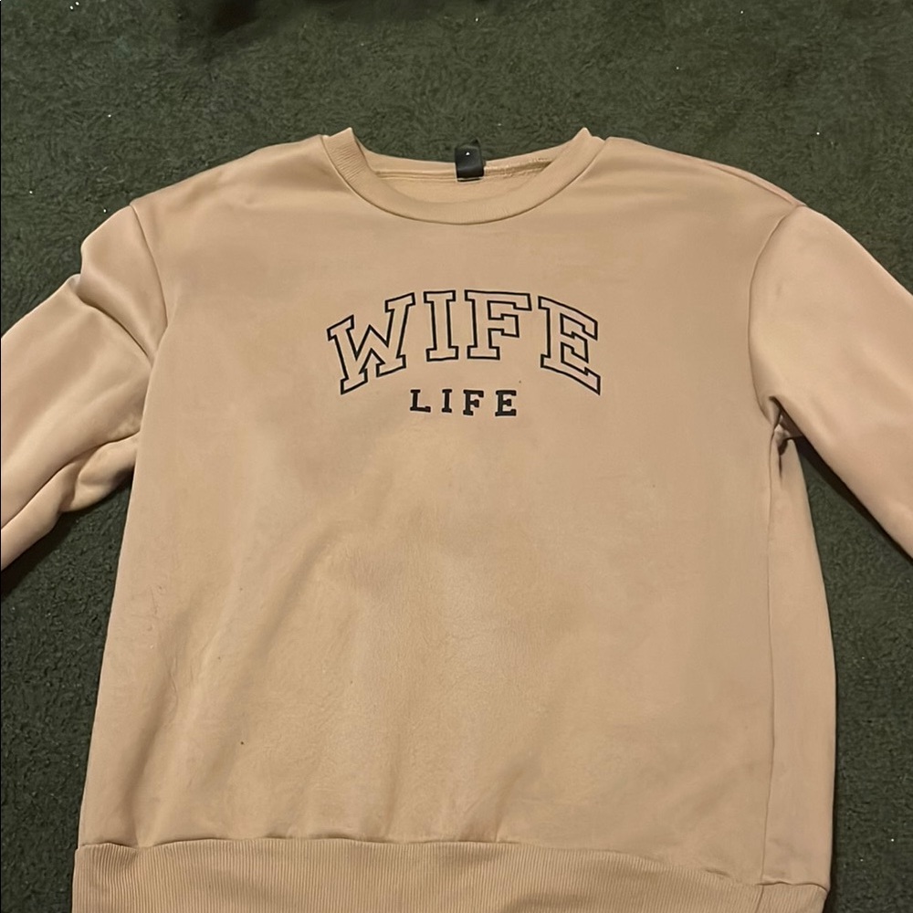 Beige 'Wife Life' Sweatshirt